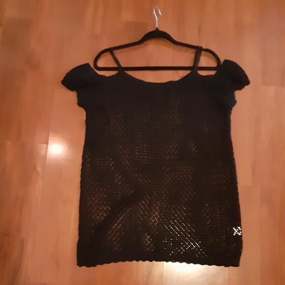 SHEIN BLACK KNIT BEACH COVER UP - Picture 2 of 4